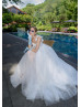 Double Straps Beaded Ivory Glitter Tulle Wedding Dress Double Straps Beaded Ivory Glitter Tulle Wedding Dress
